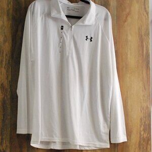 NWT Under Armour 1/4 Zip Pullover White Loose XXL